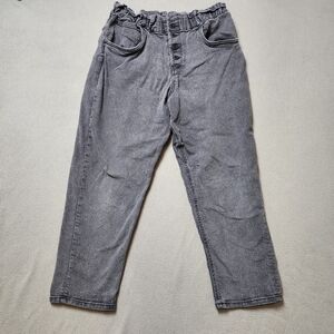 High Rise Waisted Paperbag Mom Jeans